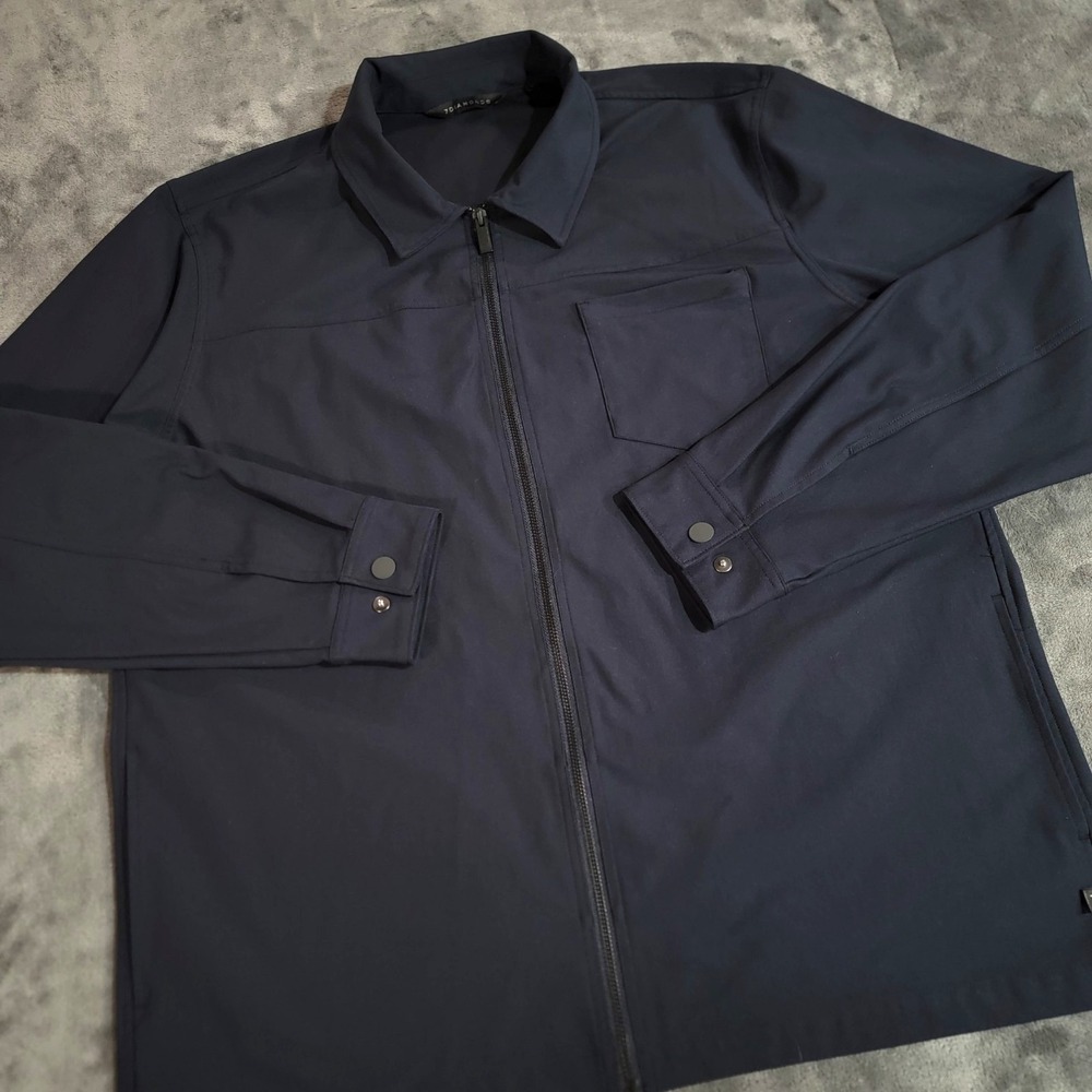 7 Diamonds Jacket Men XL Dark Navy Infinity 4 Way Stretch Traveler Full Zip EUC